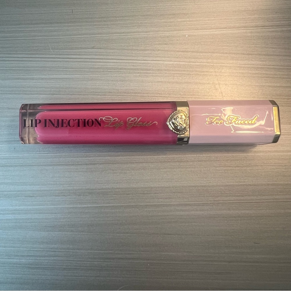 NIB Too Faced Lip Injection Power Plumping Lip Gloss in Just a Girl / PINK - Picture 7 of 8